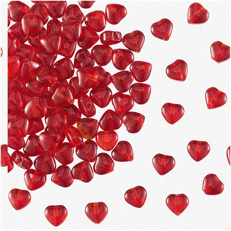 Heart-Shaped Beads, 6mm, 100 Pcs