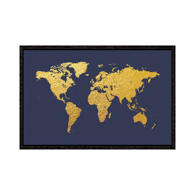 Gold Foil On Denim by Michael Tompsett - Print on Canvas