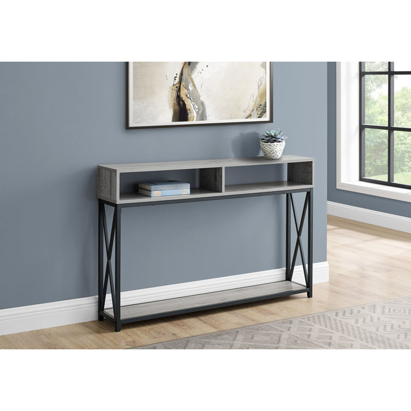 Table d'appoint, console, table étroite, table de canapé, table de couloir, Gris