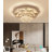 Jayden-Mark Elegant LED Crystal Tiered Ceiling Light, 24" Flush Mount Chandelier Light with Remote Control