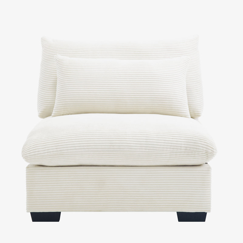 Fauteuil en velours côtelé, Velours côtelé beige