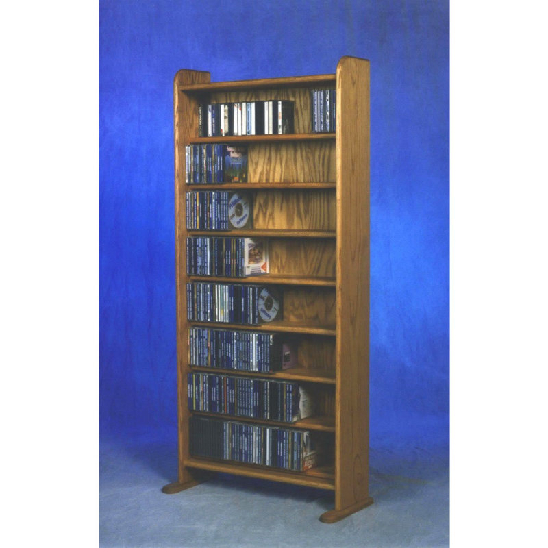 Shelf-Style Wooden CD Rack - 02 Series, Natural, 53.5" H x 24.25" W x 7.25" D