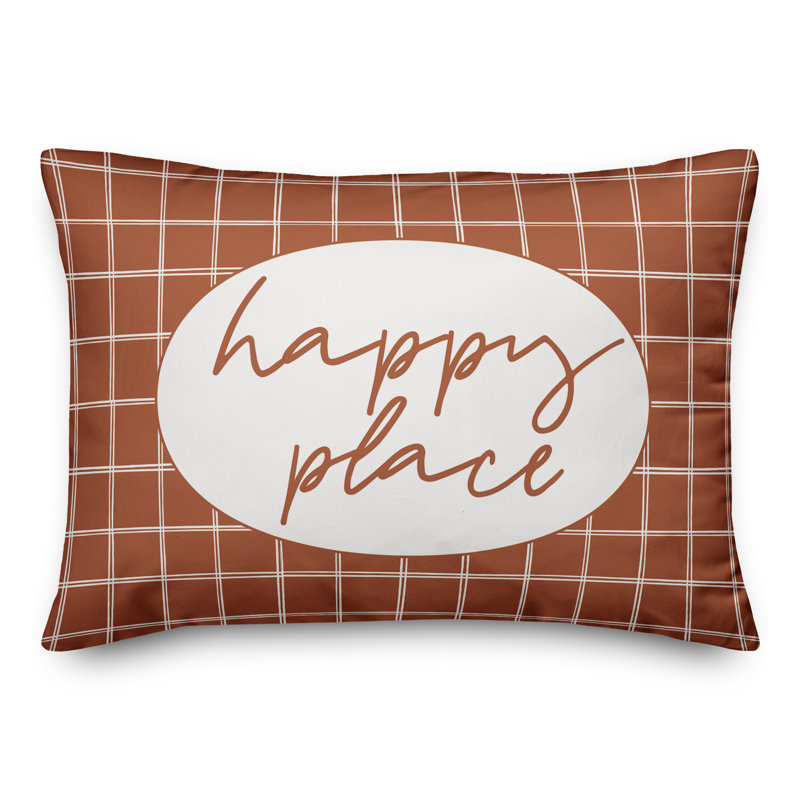  Housse de coussin rectangulaire et insert Happy Place, Orange