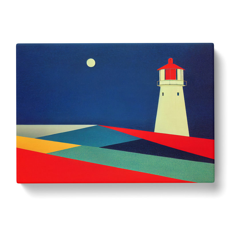 Lighthouse Abstract Art - Wrapped Canvas, 35cm H x 50cm W x 3cm D