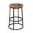 24 Inch Mango Wood Counter Height Barstool With Iron Base, Brown And Black