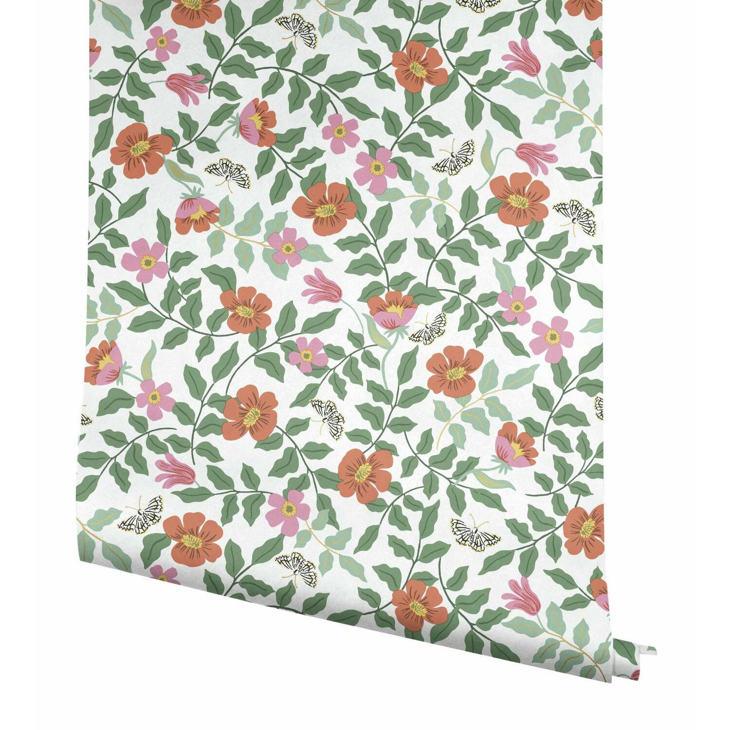 Primrose Self-Adhesive Wallpaper, Rose/Cream