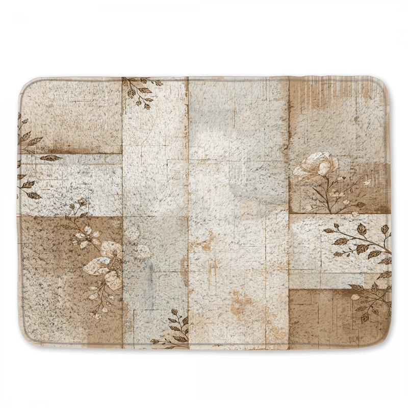 Tapis de bain Floral, L 34 po x L 21 po