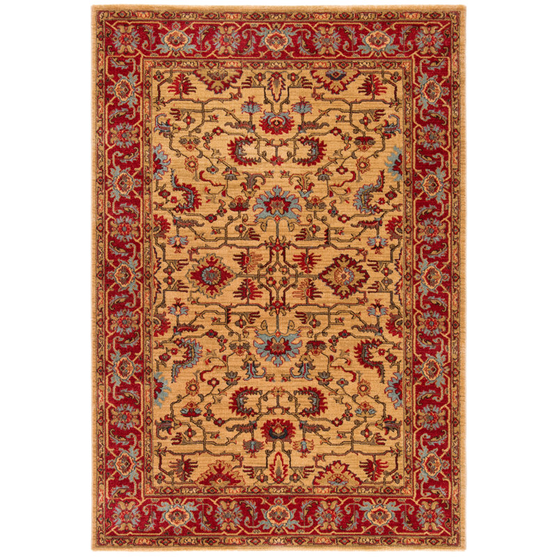 Tapis oriental en polypropylène tissé à la machine Rectangle Angeluis, Rectangle 6 pi 7 po x 9 pi 2 po