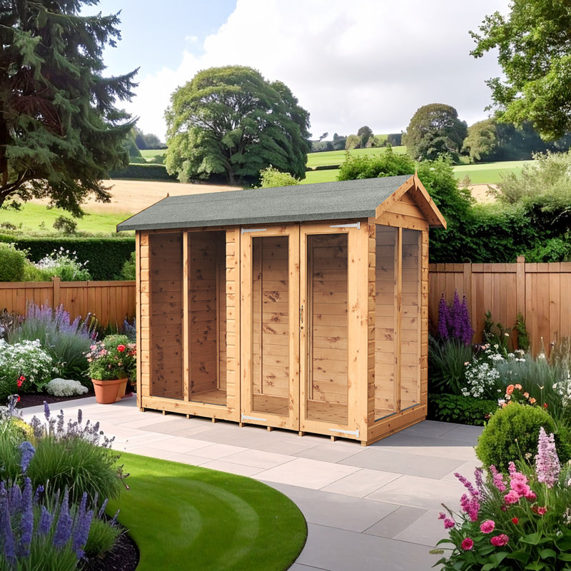 Empire Apex Summerhouse Shiplap Tongue & Groove 4X8 Double Door With Windows