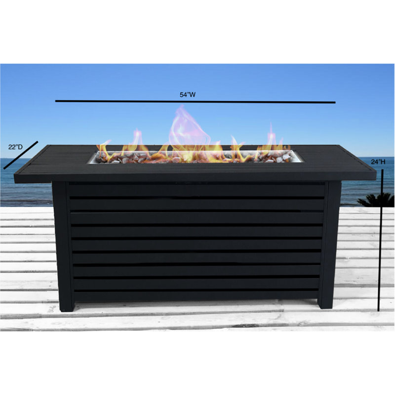 Foyer d'extérieur au propane / gaz naturel - 22 po de profondeur, pouvant accueillir deux foyers en acier inoxydable de 10 livres avec couvercle 25 po de hauteur, 54 po de largeur, chaleur