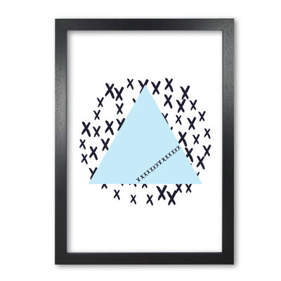 Blue Triangle With Crosses Abstract - Print