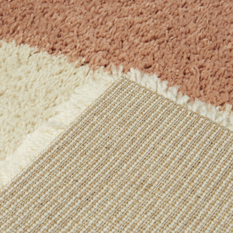 Tapis brun / jaune / bleu à motif géométrique Satter, Tapis de couloir 2 pi 2 po x 7 pi