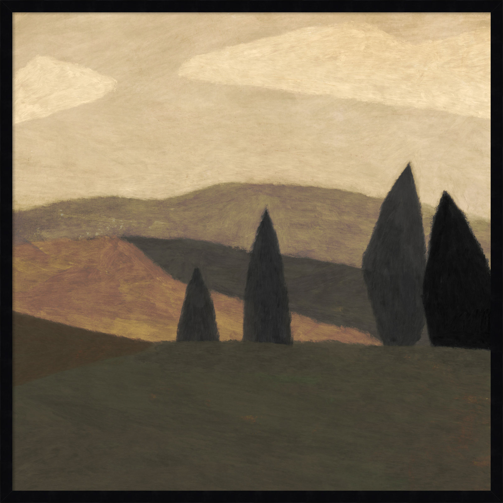 Paysage 2 Print by Dan Hobday, 33" H x 33" W, Black