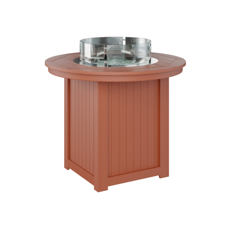 Berlin Gardens Donoma 44″ Round Counter Height Fire Pit Table, Mango Orange
