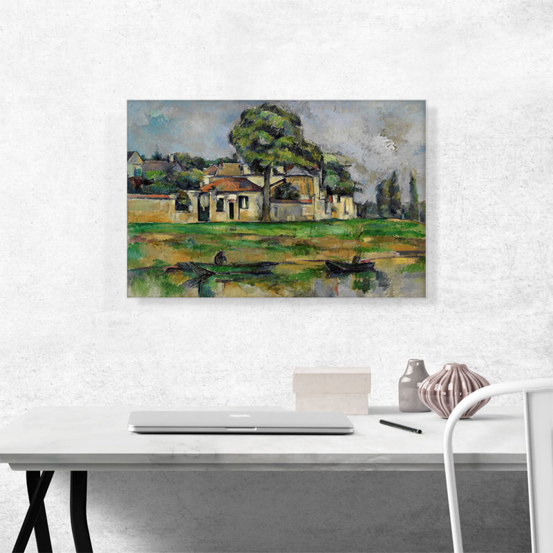 " Banks Of The Marne 1888 " by Paul Cezanne Painting Print, 18" H x 26" W x 0.75" D