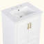 Meuble-lavabo de salle de bain avec lavabo, armoire en panneau de fibres à densité moyenne avec cadre en bois massif, 1 tiroir divisé et 2 portes à fermeture douce avec double tablette sur la porte, meuble-lavabo autoportant-2037532464