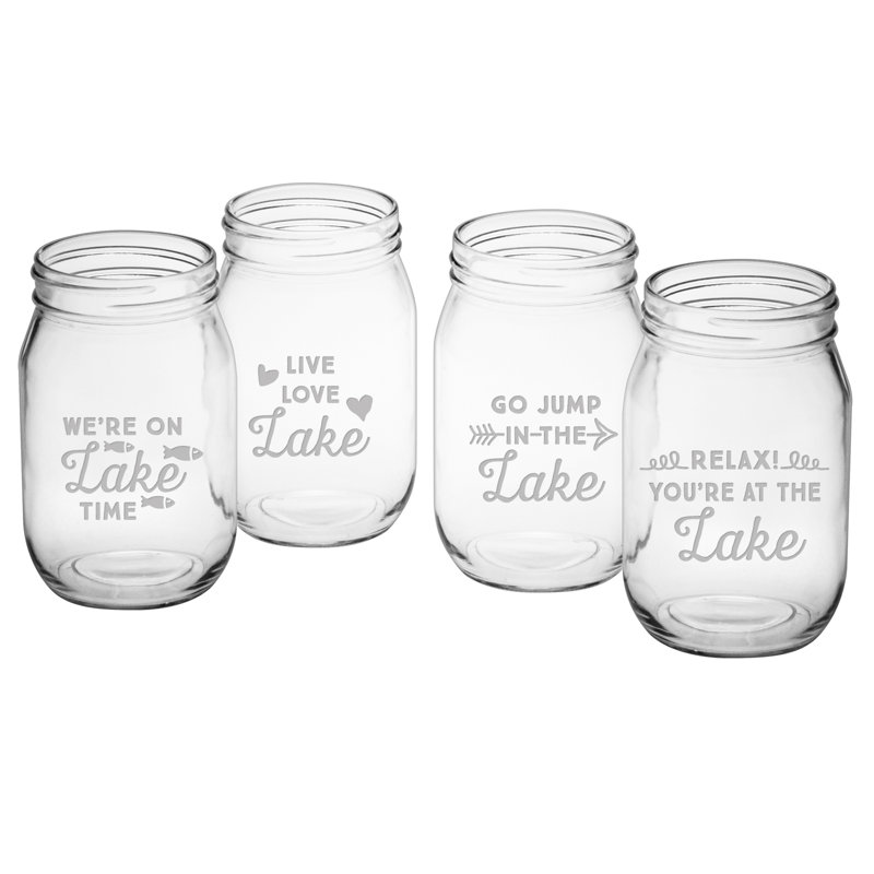 Lake Talk 16oz. Mason Jar Set
