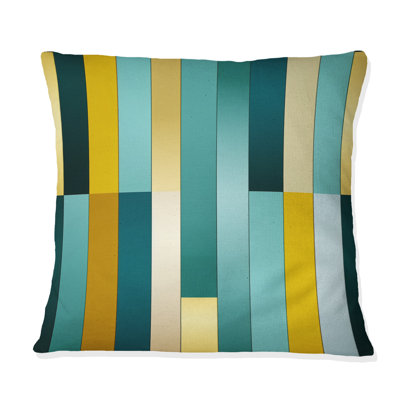 Coussin décoratif à rayures vertes et jaunes Harmony V