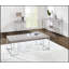 Table de bout moderne avec plateau en chêne naturel et cadre chromé pour meubles de salon