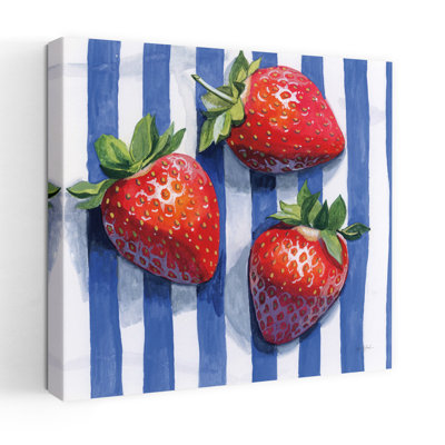 Stripe Cloth Berries Contemporary Art