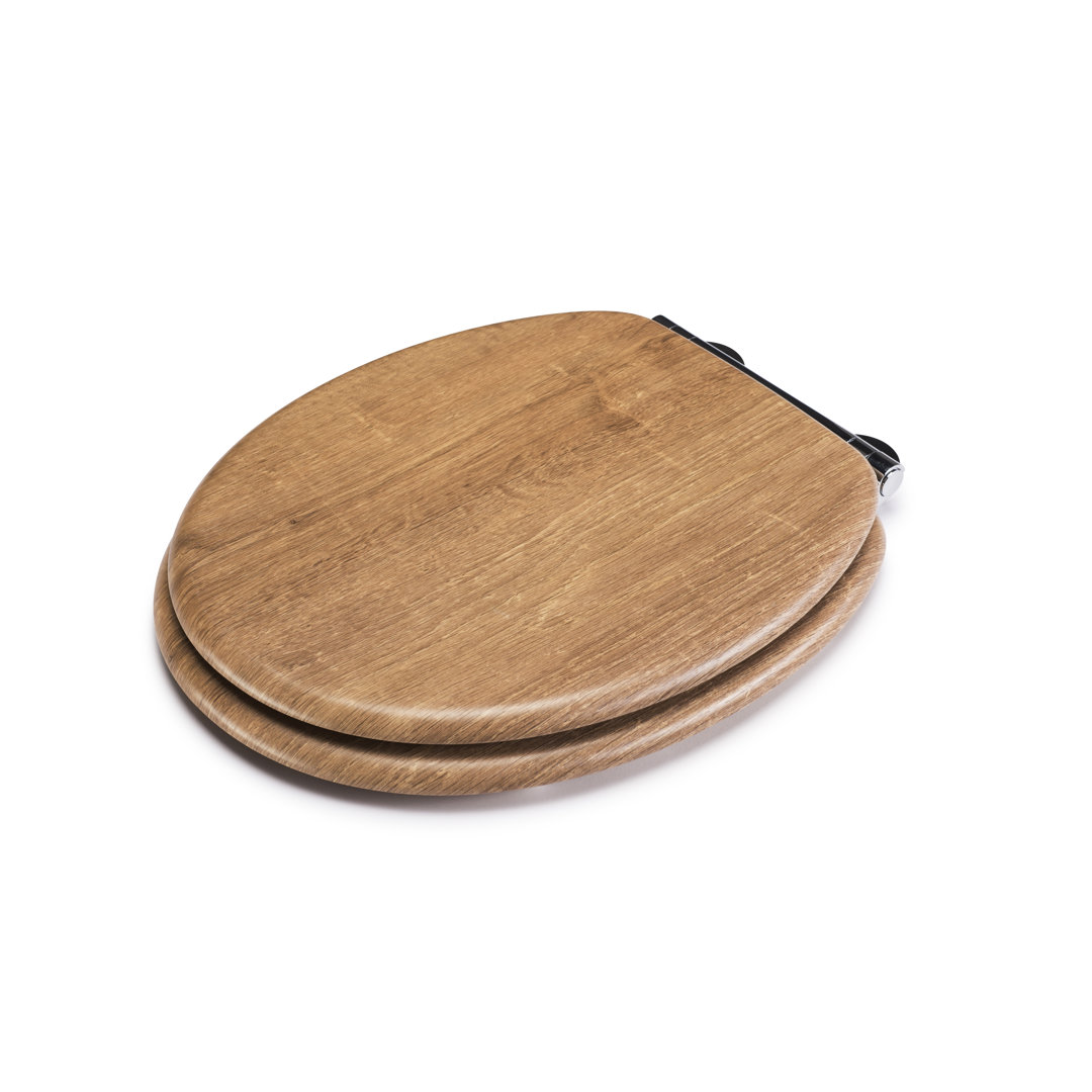 Croydex Ontario Flexi-Fix Soft Close Wooden Toilet Seat