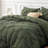Bedsure Queen Burgundy Pintuck Bed-in-a-Bag - Olive Green Pinch Pleat Comforter Set with Sheets, Pillowcases & Shams (Set of 7)-105523217-105523204