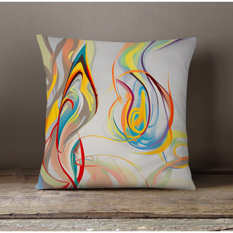 Throw Pillow With Insert, Multi Abstract 30, 20"H x 20"W