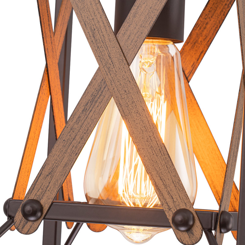 1 - Light Open Cage Farmhouse Square Pendant Light
