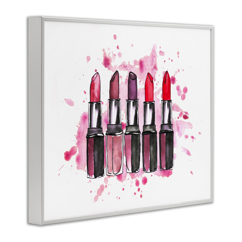  Art moderne de giclée encadrée de rouge à lèvres moderne par Svetlana Aleynikova, H 16 po x l 20 po