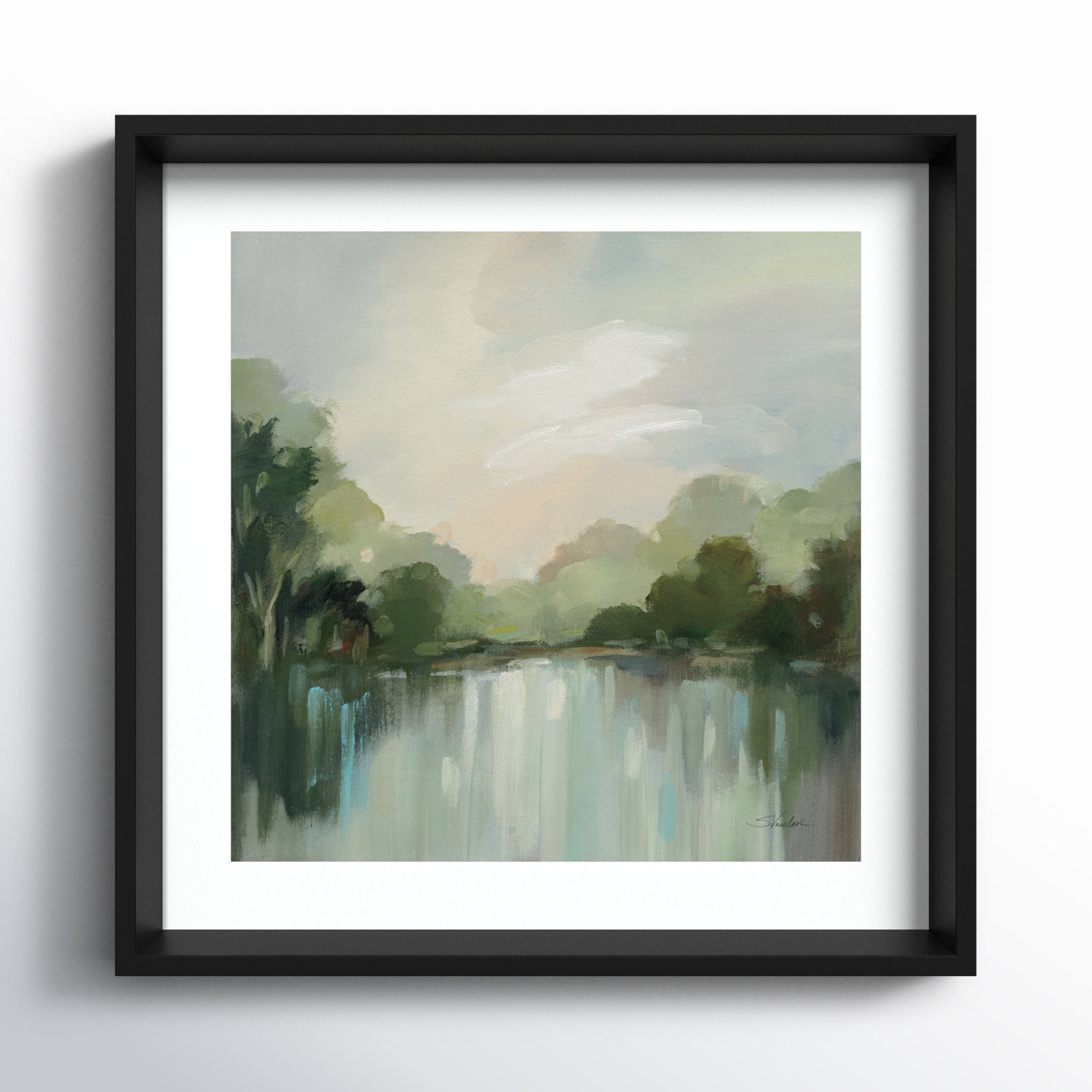 Cool Spring Day Print, 17" H x 17" W, Black