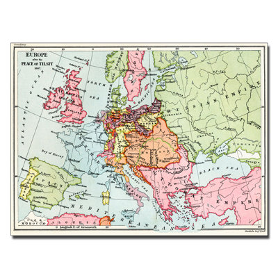 « Carte de l'Europe après la paix de Tilsit, 1807 », art graphique sur toile