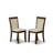  5-Pcs Dining Table Set - A Modern Kitchen Table and 4 Light Beige Linen Fabric Dining Room Chairs with Stylish Back (Sand Blasting Antique Walnut Finish)-1913879814-1913879815-1913907410