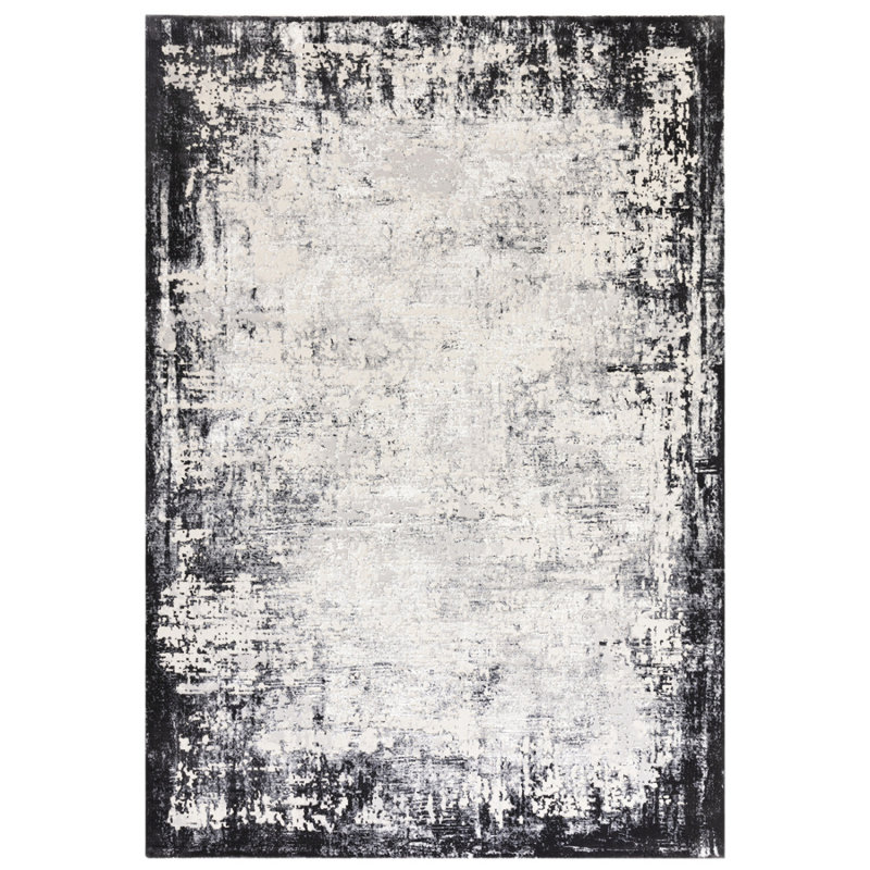 Grey Luxurious Modern Easy To Clean Abstract Rug For Living Room, Bedroom, Rectangle 120 x 170cm