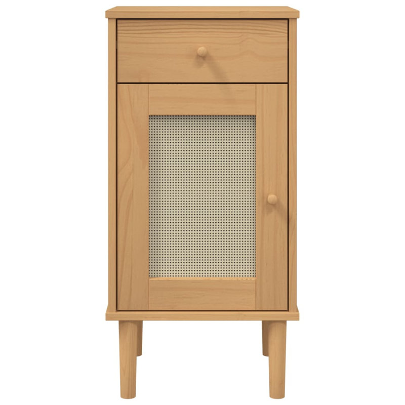 Alph 15.7'' W Solid Wood Nightstand, Brown