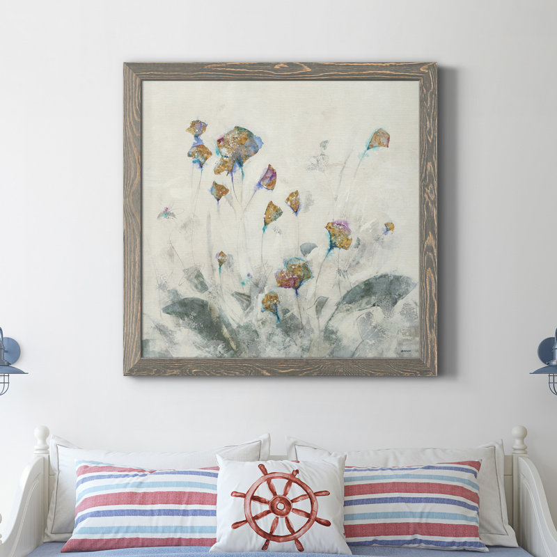 Bloom I, toile encadrée de qualité supérieure, prête à être accrochée, H 31,5 po x l 31,5 po x P 1,5 po, Cadre gris