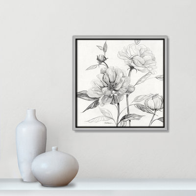 «Linen Peony S croquis I» par Carol Robinson - reproduction sur toile flottante