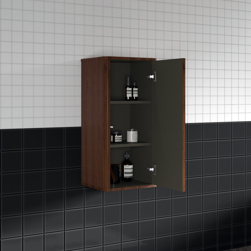 Hannemarie 14.2" W Manufactured Wood Bathroom Cabinet, Walnut