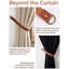 Ensemble de 2 attaches de rideaux en similicuir à fixer au mur, attaches à crochets pour l'extérieur avec crochets, noir, ensemble de 2-129746687