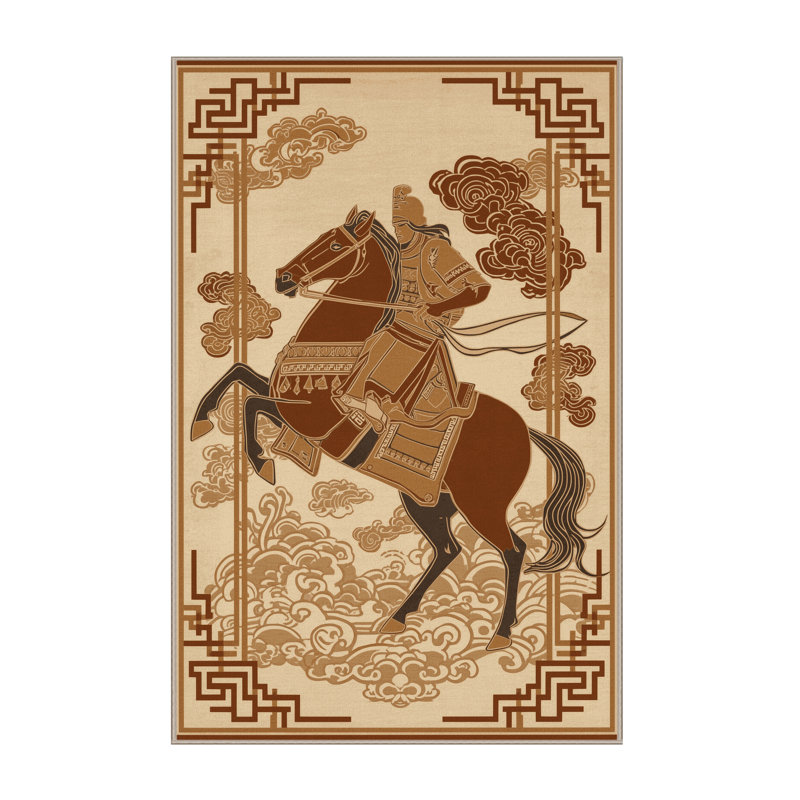 Tapis oriental brun classique et beige lavable à la machine Coalmont, 8 x 12
