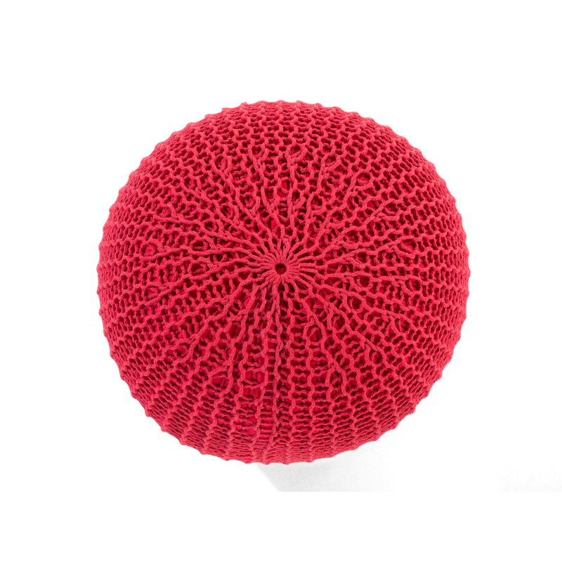 Arne 50cm Wide Round Pouf Ottoman, Red