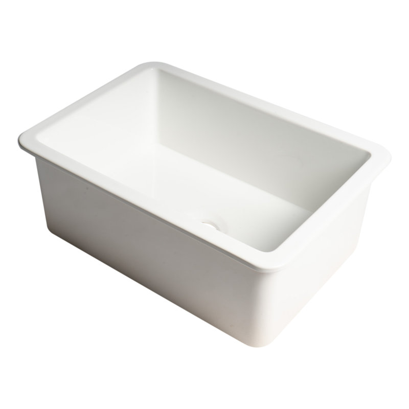 26.75'' L Single Bowl Fireclay Kitchen Sink, White