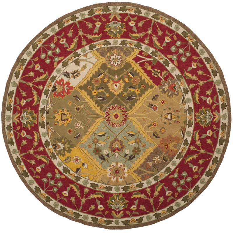 Karol Hand Hooked Performance Oriental Rug, Round 8'