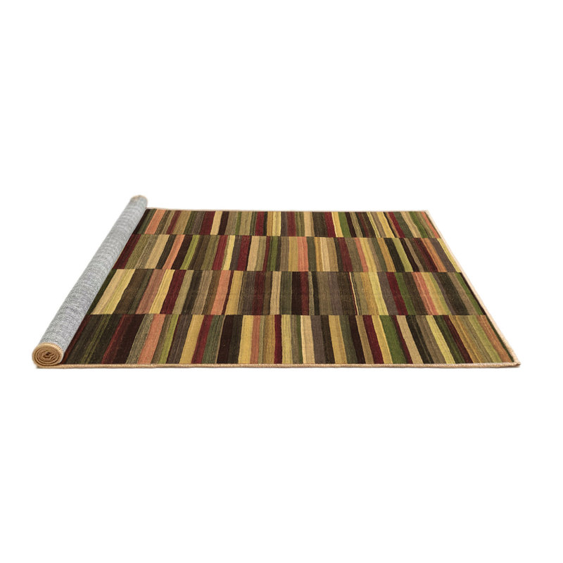 Washable Striped Indoor Rug, Square 4'