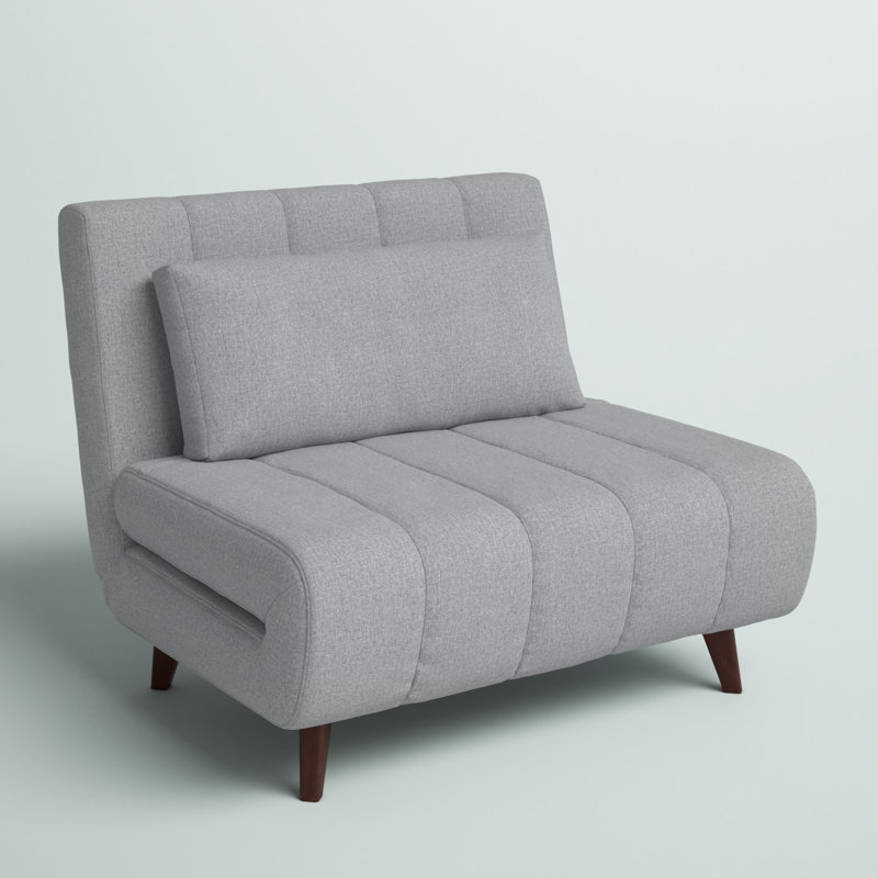 Jazariah Upholstered Pillow Back Convertible Chair, Moon Light