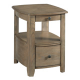 Dekorion Solid Wood End Table with Storage