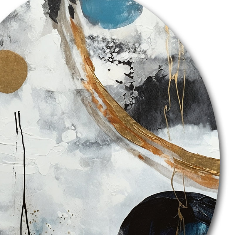 Exploration de Boho Volume I - Art mural rond abstrait sur métal, H 16 po x l 16 po x P 1 po