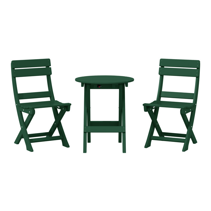 Laguna 3-Piece Folding Dining Set, Green