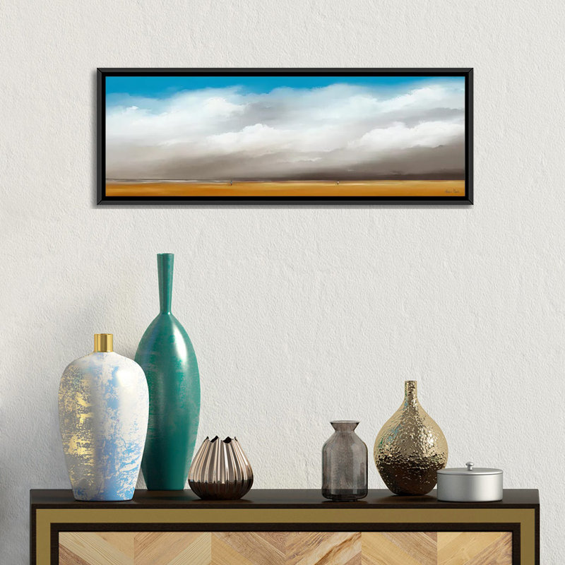 « clouds iii », impression sur toile, H 16 po x l 48 po x P 1,5 po, Cadre noir