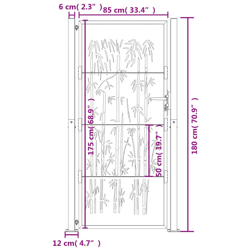 Phokas Gate Fencing, Anthracite, 105 x 180 cm (W x H)