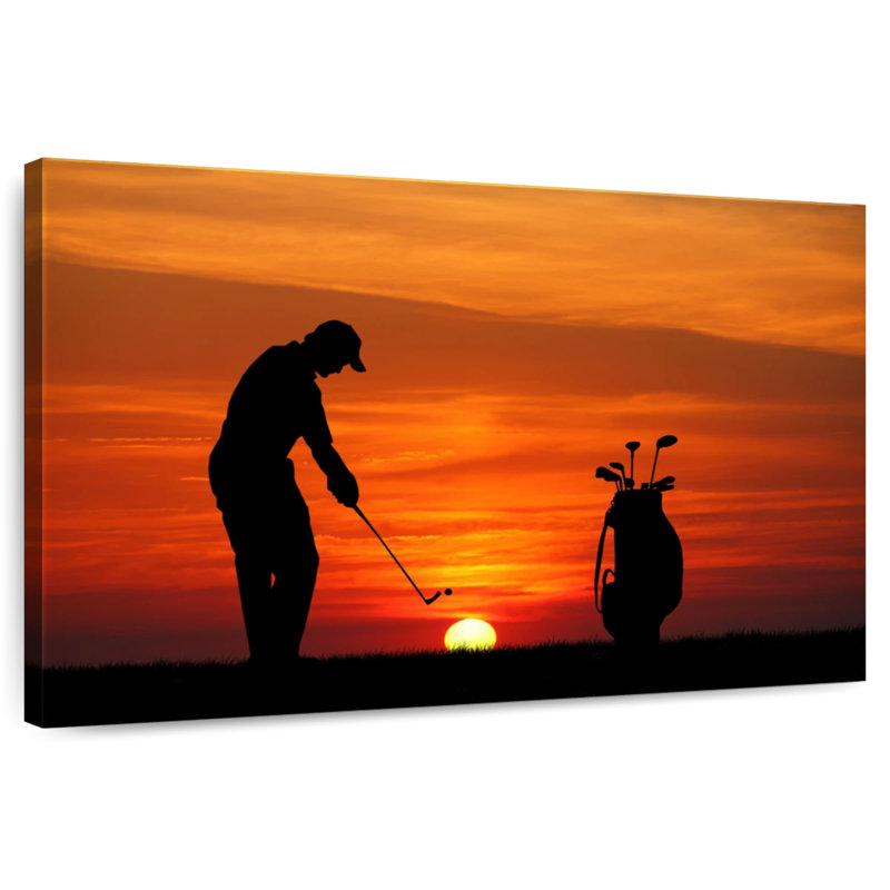 Golf de Senne au coucher du soleil, H 8 po x l 12 po